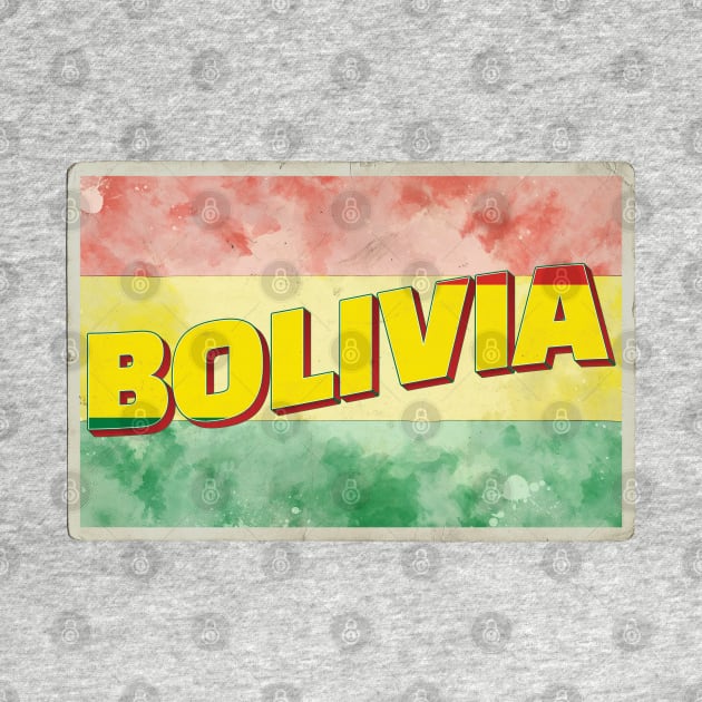 Bolivia Vintage style retro souvenir by DesignerPropo